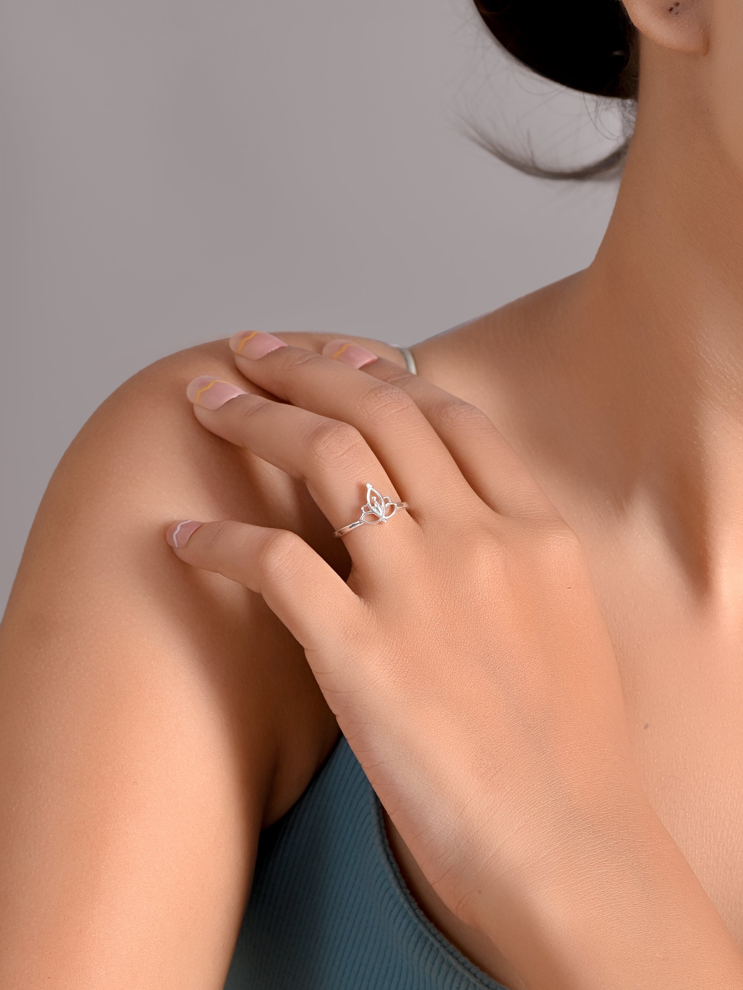 925 Sterling Silver Floral Openwork Ring | Minimalist Lotus Flower Ring | Elegant Nature Inspired Jewelry for Women | Gift for Friends