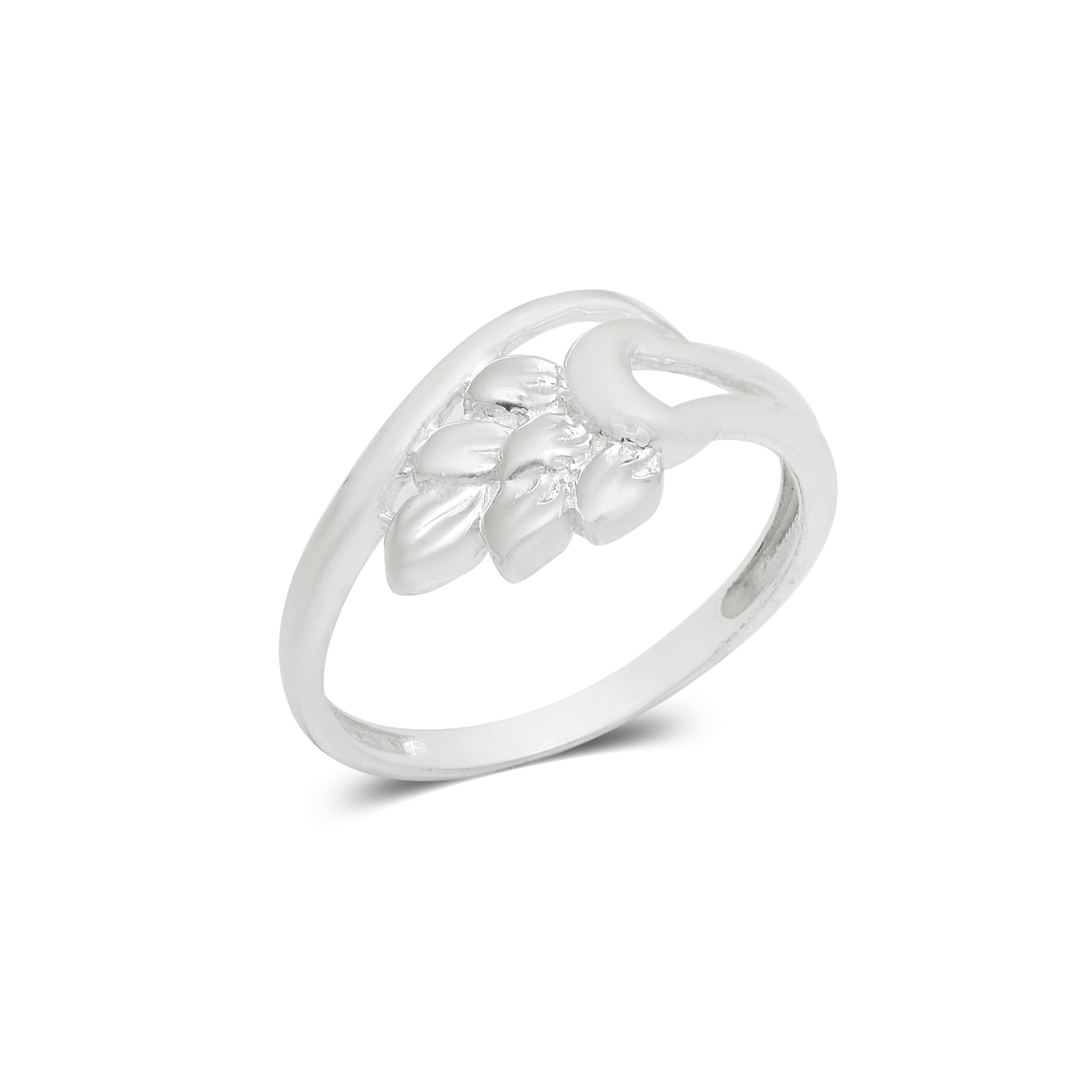 925 Sterling Silver Rose Gold Plated Floral Openwork Ring for Women | Minimalist Leaf Design Ring | Women's Jewelry | Gift for Friend