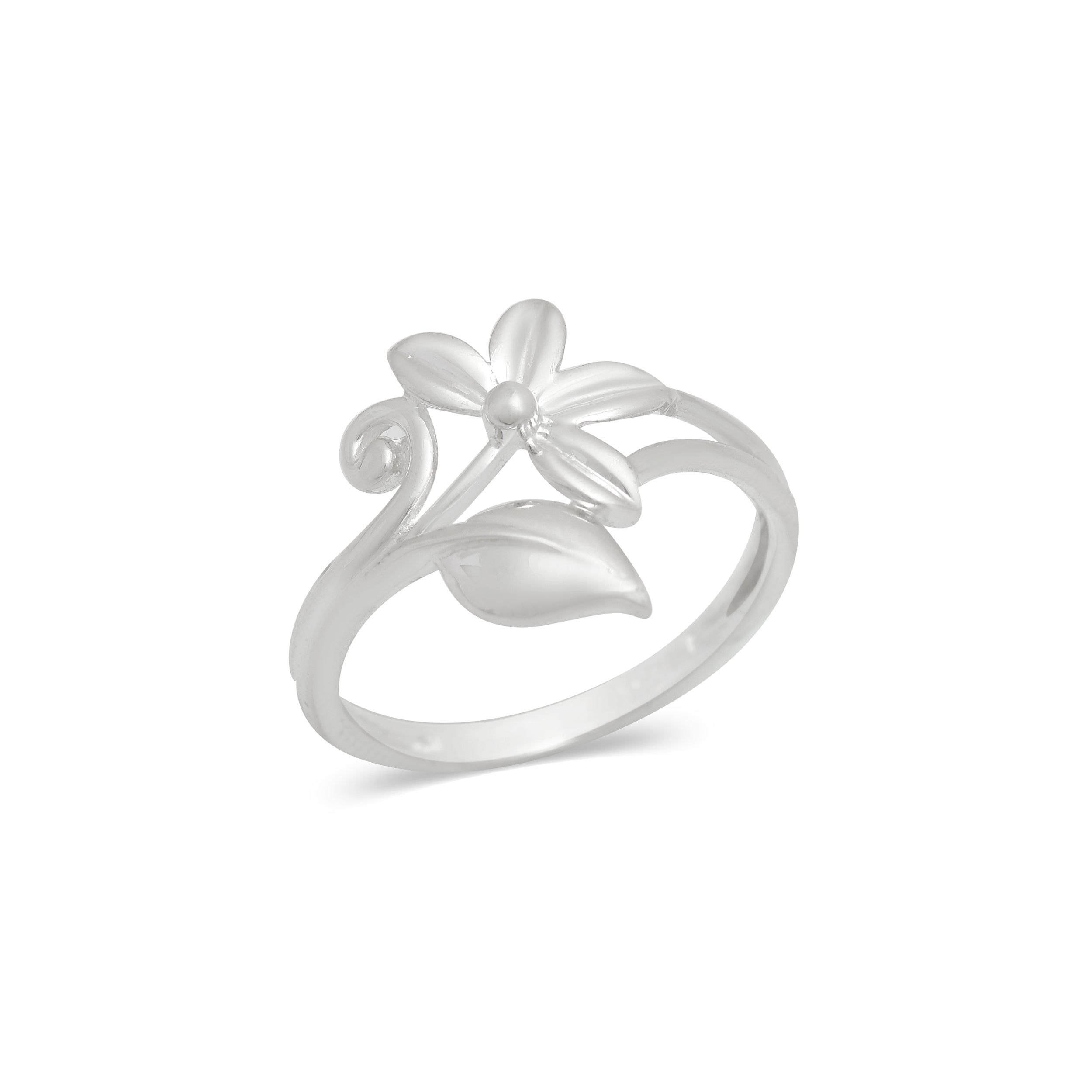 925 Silver Elegant Floral Leaf Silver Ring for Women | Minimal Nature Inspired Open Ring | Women's Jewelry | Gift for Her