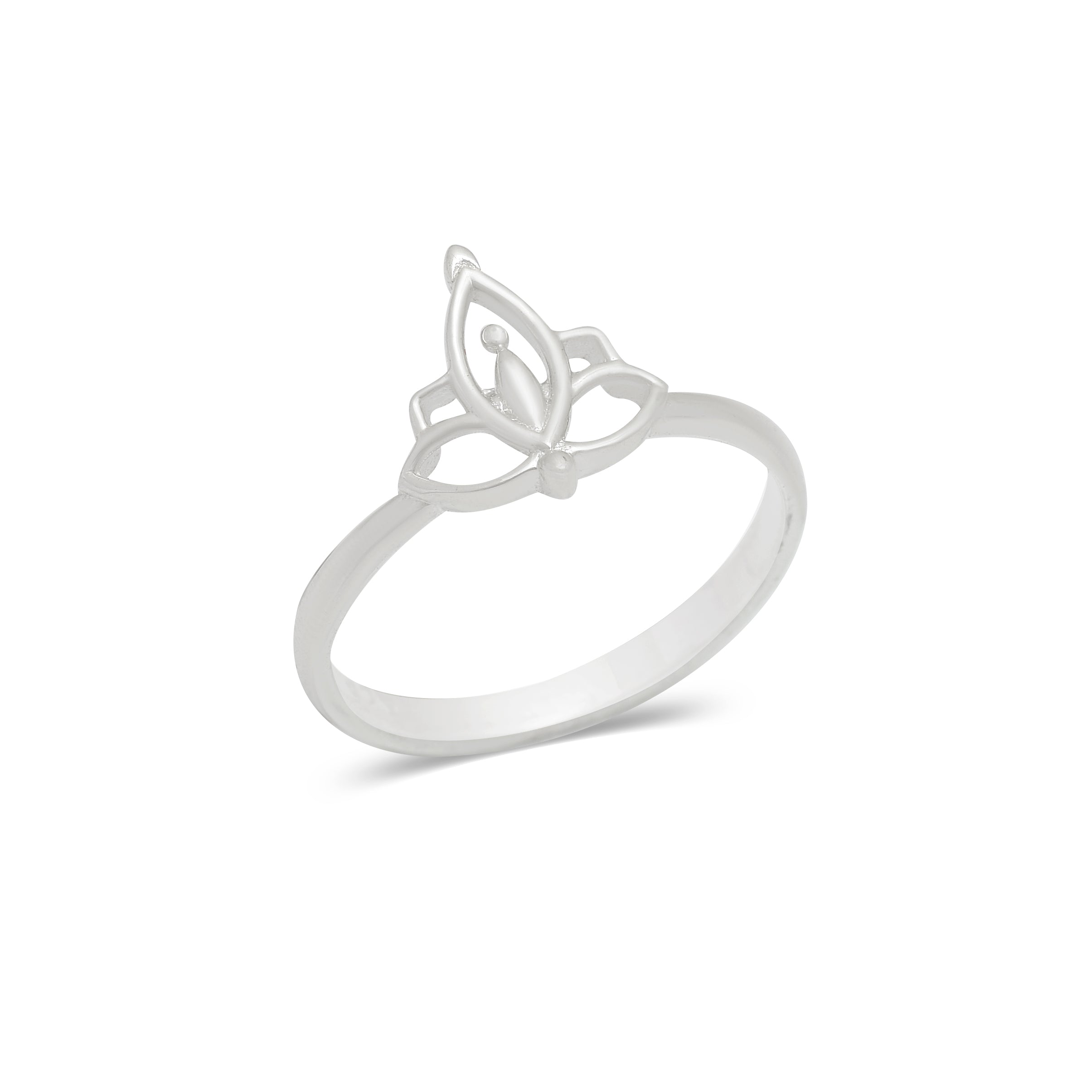 925 Sterling Silver Floral Openwork Ring | Minimalist Lotus Flower Ring | Elegant Nature Inspired Jewelry for Women | Gift for Friends