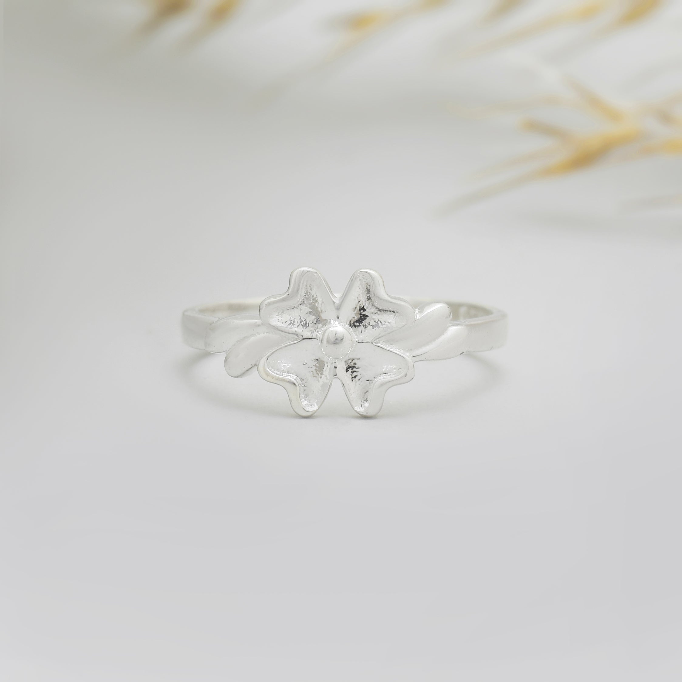 925 Sterling Silver Floral Leaf Ring for Women | Elegant Nature Inspired Open Ring