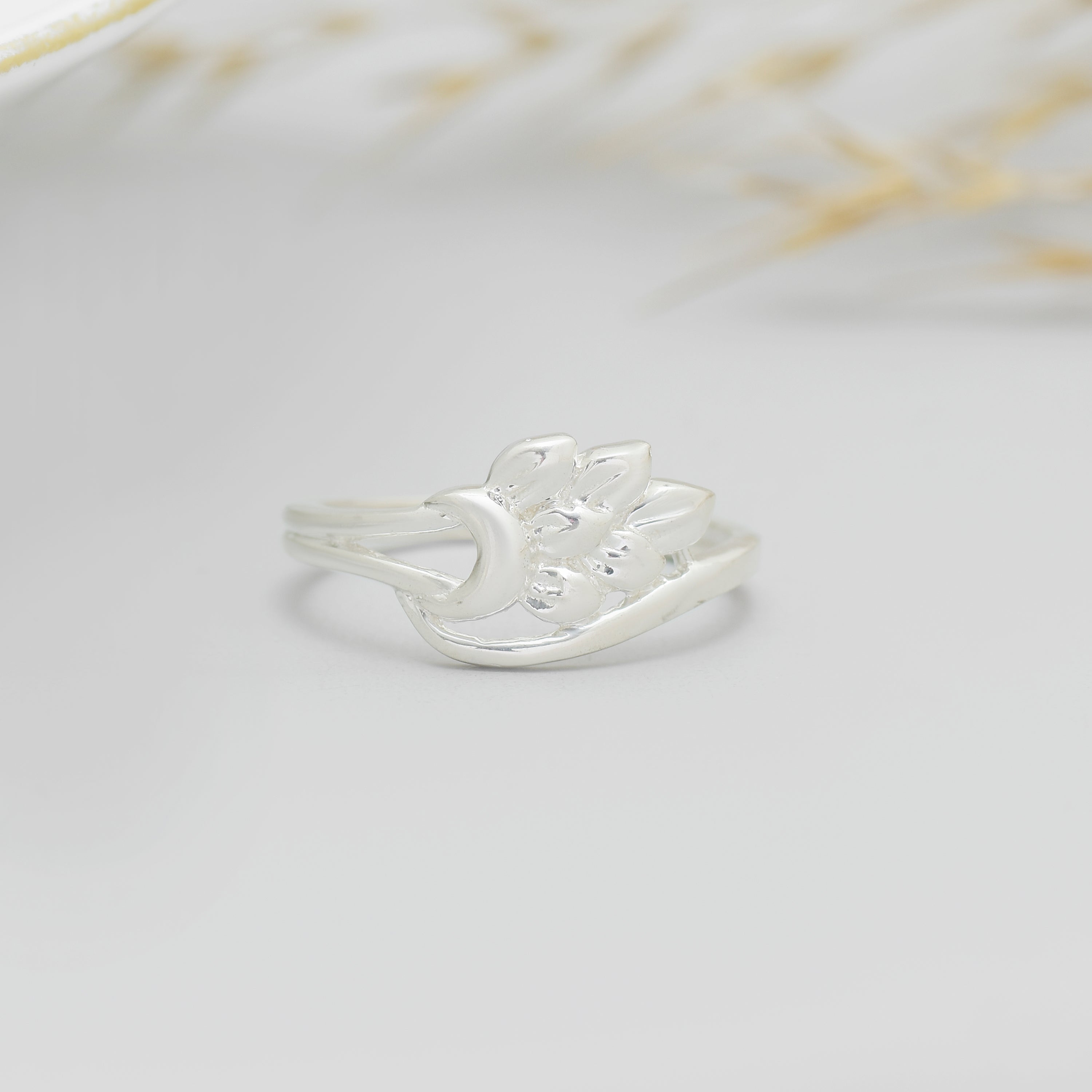 925 Sterling Silver Rose Gold Plated Floral Openwork Ring for Women | Minimalist Leaf Design Ring | Women's Jewelry | Gift for Friend