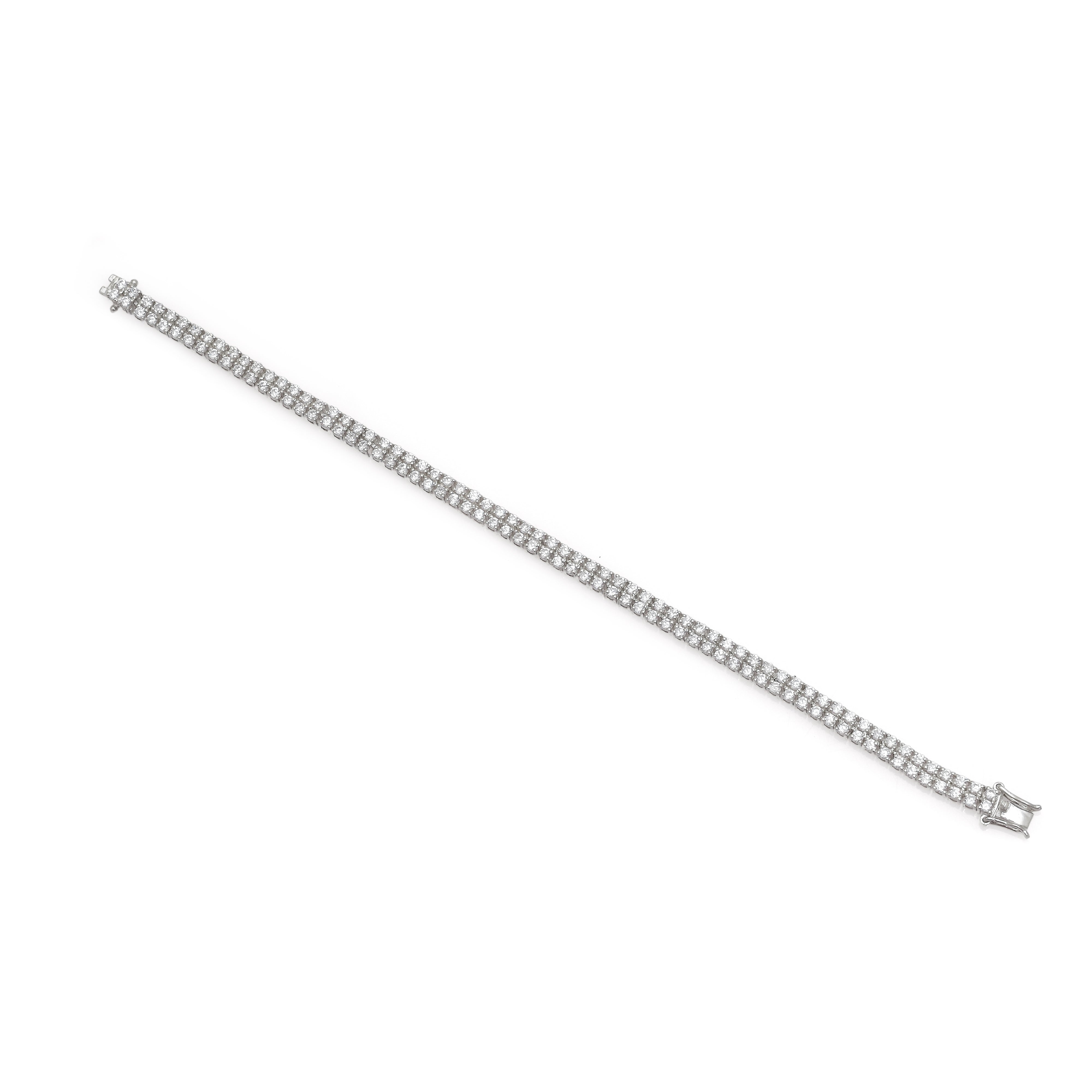 925 Silver Diamond Tennis Bracelet | Elegant White Stone Bracelet | Minimal Luxury Wrist Jewelry