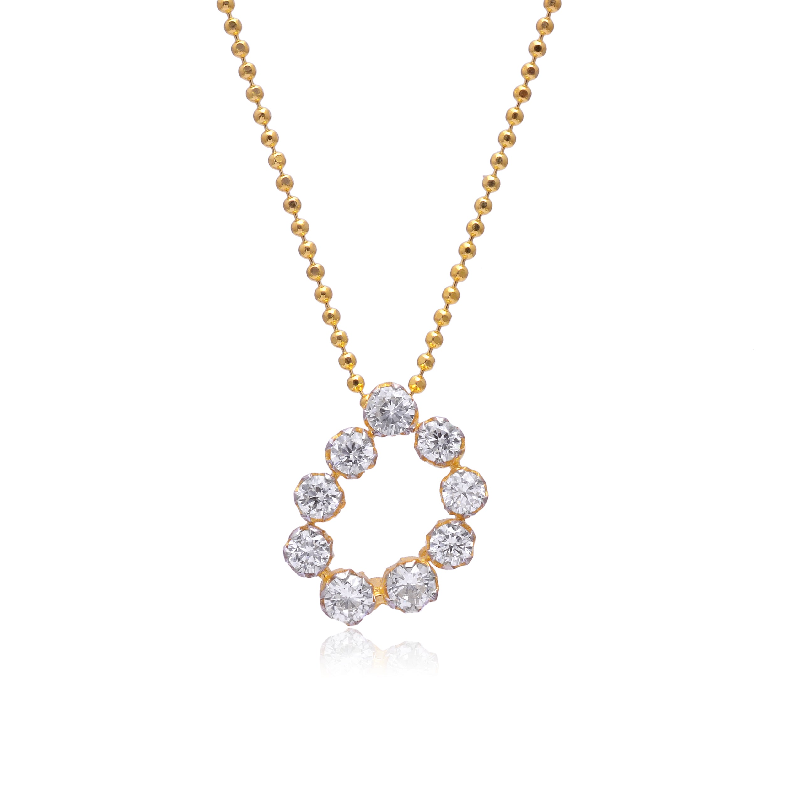925 Silver Circle Pendant Necklace | Diamond Style Halo Pendant | Gold Plated Minimal Everyday Jewellery
