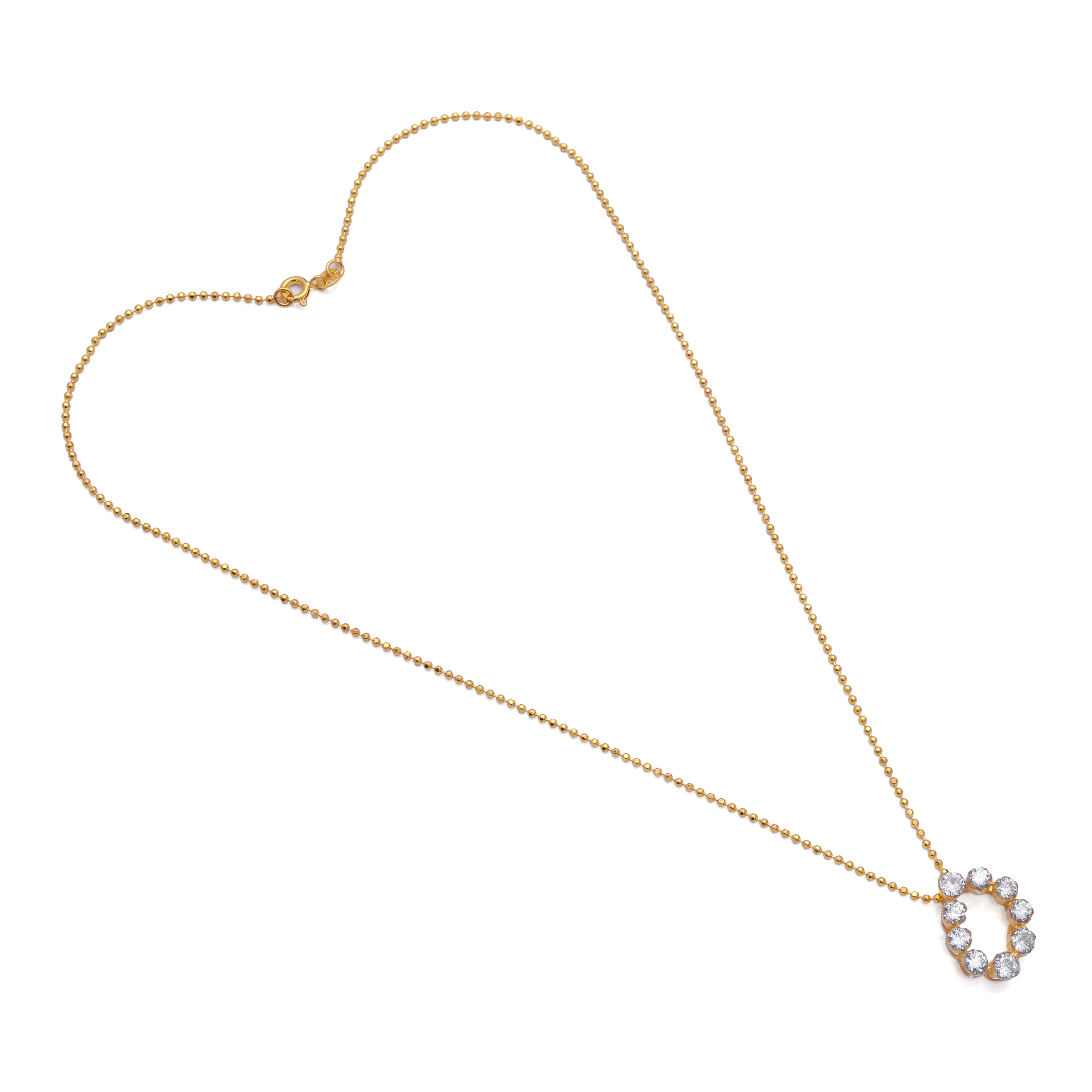 925 Silver Circle Pendant Necklace | Diamond Style Halo Pendant | Gold Plated Minimal Everyday Jewellery