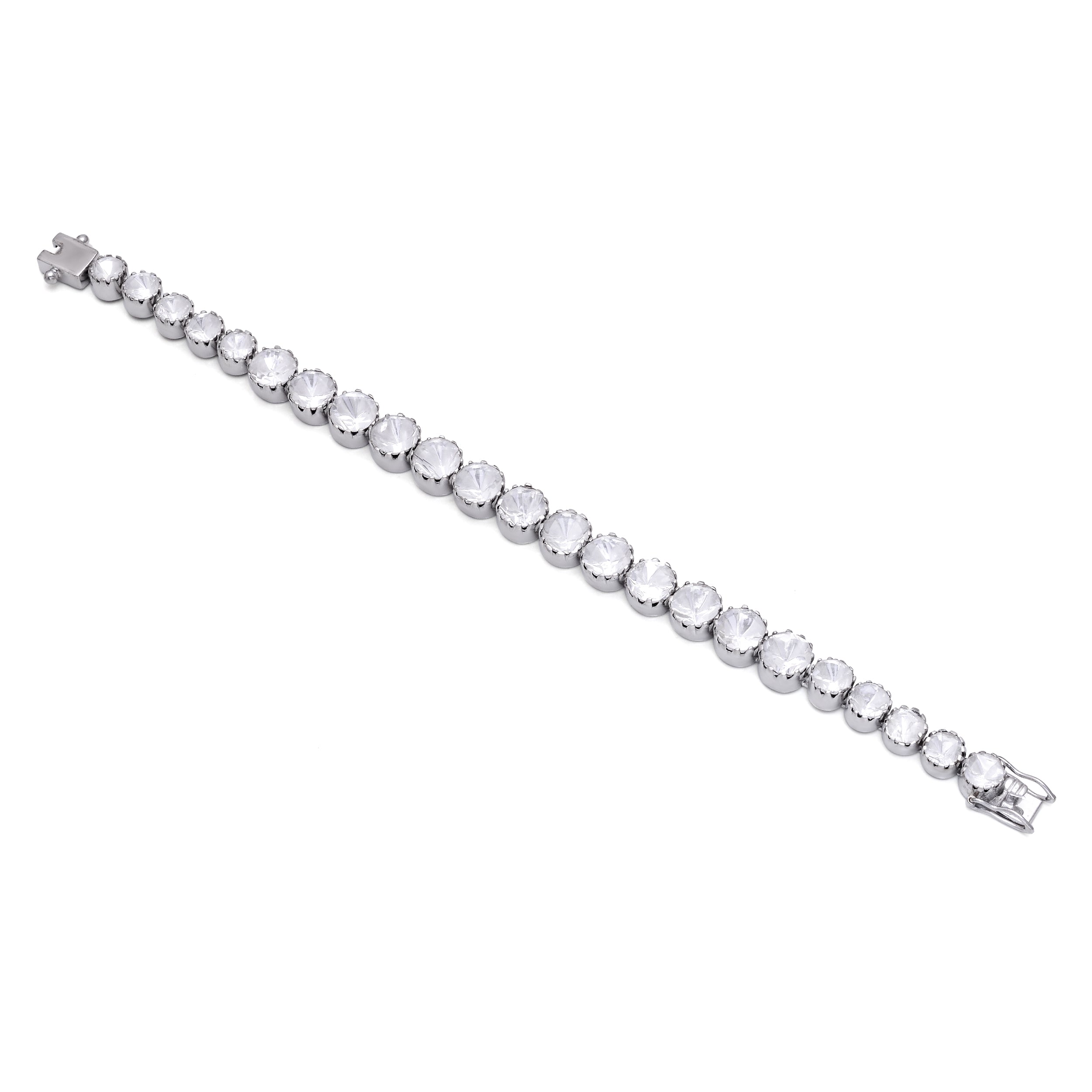 925 Silver Gold Plated Tennis Bracelet for Women – Round Cut CZ Diamond Link Bracelet, Elegant Statement Jewelry for Party, Wedding & Daily Wear