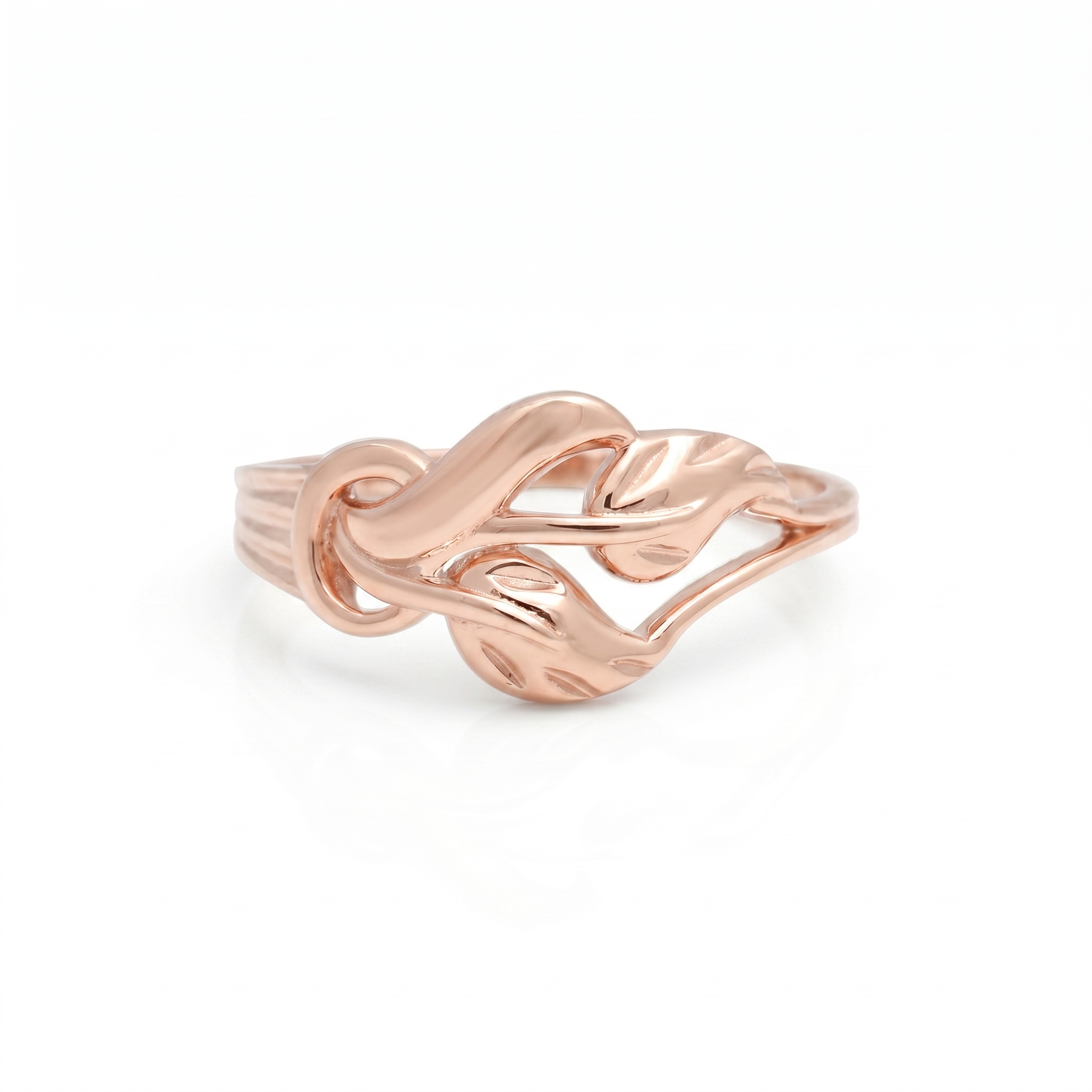 925 Sterling Silver Gold Plated Leaf Vine Ring with CZ Stone for Women | Elegant Nature Inspired Ring | Women's Gift Jewelry