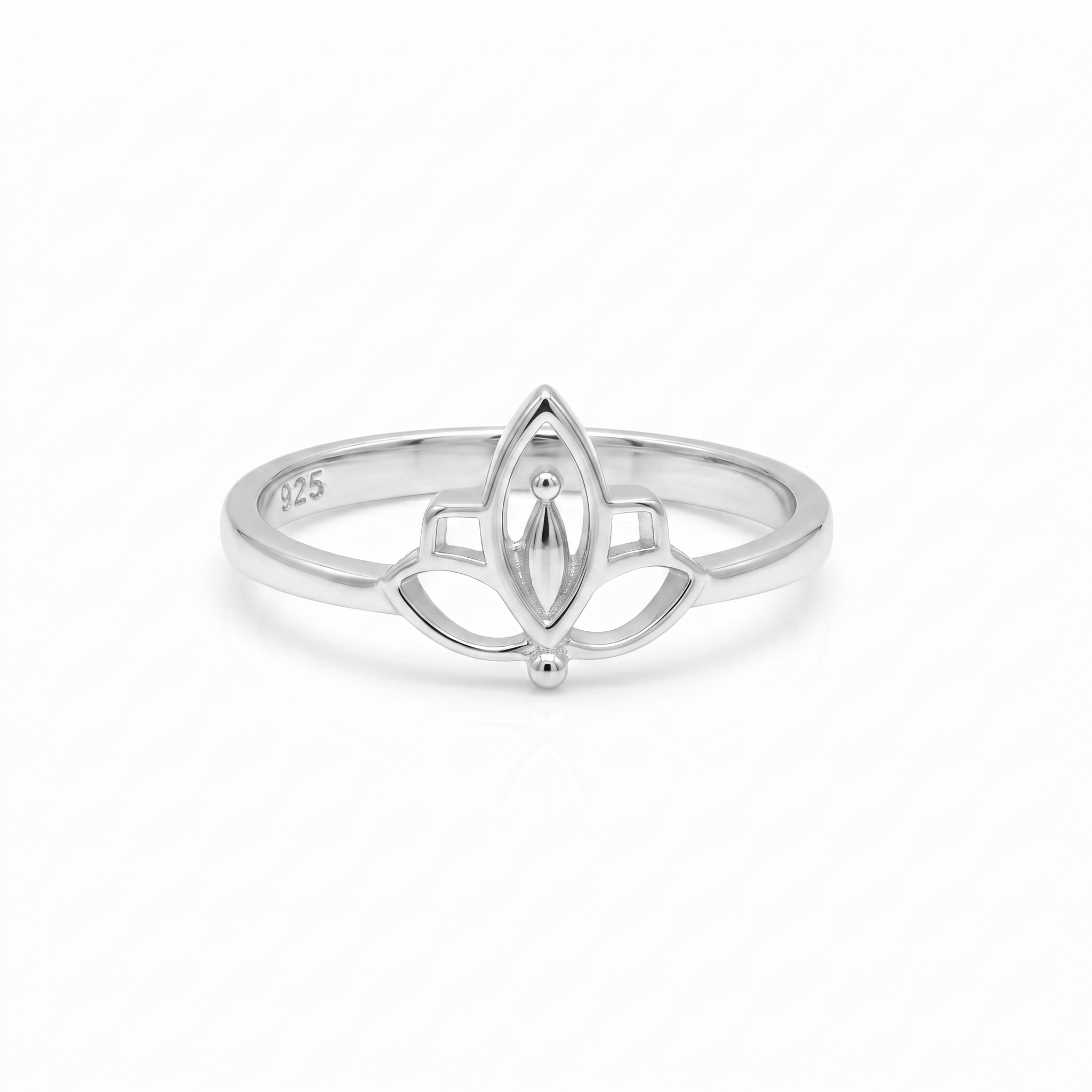 925 Sterling Silver Floral Openwork Ring | Minimalist Lotus Flower Ring | Elegant Nature Inspired Jewelry for Women | Gift for Friends