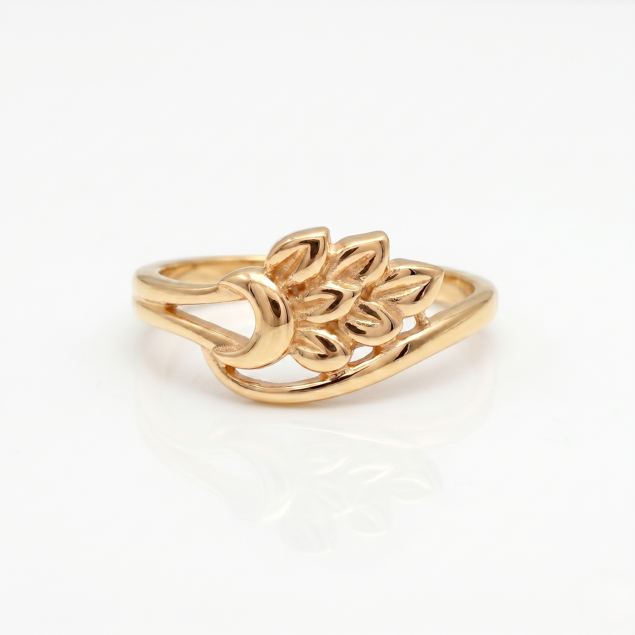 925 Sterling Silver Rose Gold Plated Floral Openwork Ring for Women | Minimalist Leaf Design Ring | Women's Jewelry | Gift for Friend