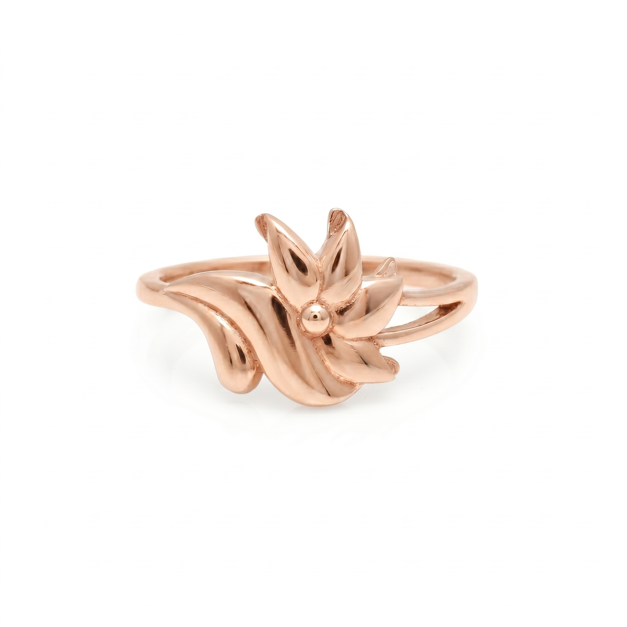 925 Sterling Silver Floral Leaf Ring for Women | Elegant Nature Inspired Open Ring