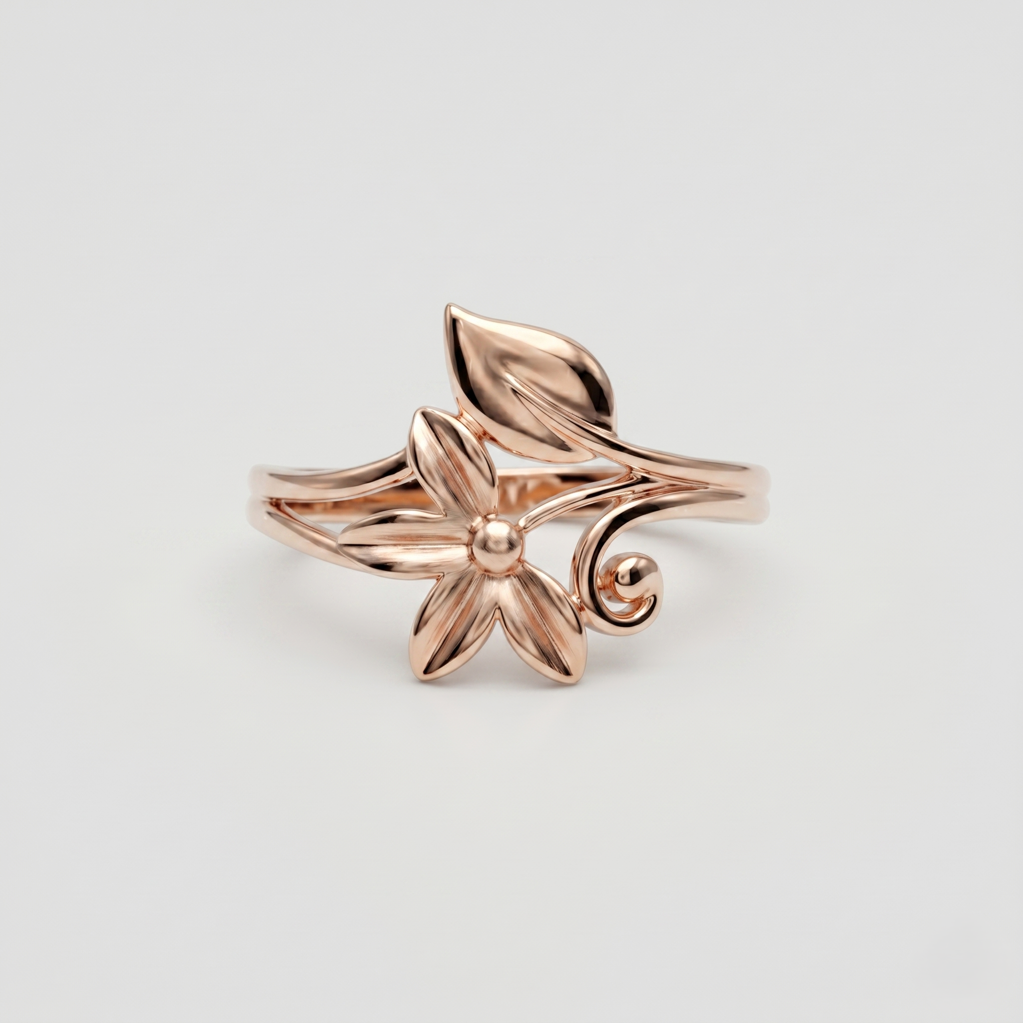 925 Silver Elegant Floral Leaf Silver Ring for Women | Minimal Nature Inspired Open Ring | Women's Jewelry | Gift for Her