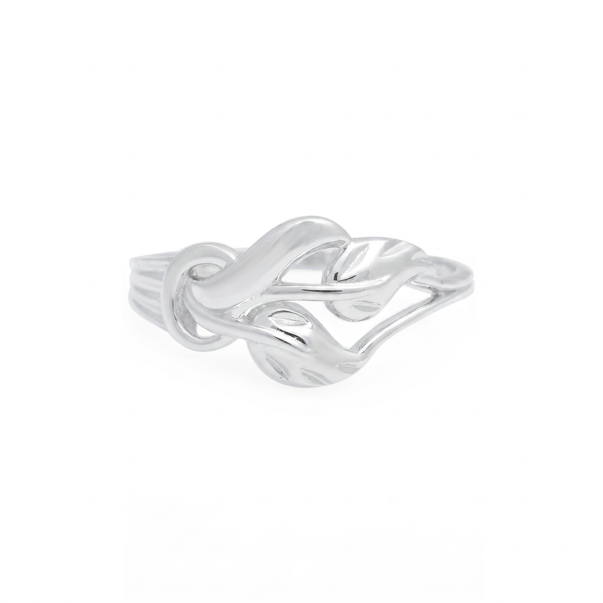 925 Sterling Silver Gold Plated Leaf Vine Ring with CZ Stone for Women | Elegant Nature Inspired Ring | Women's Gift Jewelry