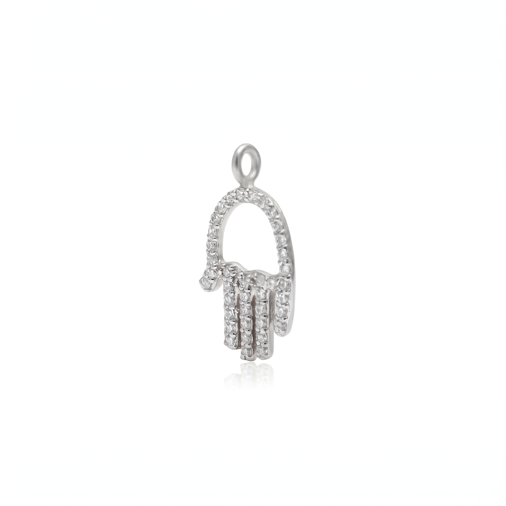 925 Sterling Silver Gold Plated Hamsa Hand Pendant for Women | Cubic Zirconia Evil Eye Protection Charm Necklace Pendant | Dainty Lucky Jewelry Gift | Women's Pendant