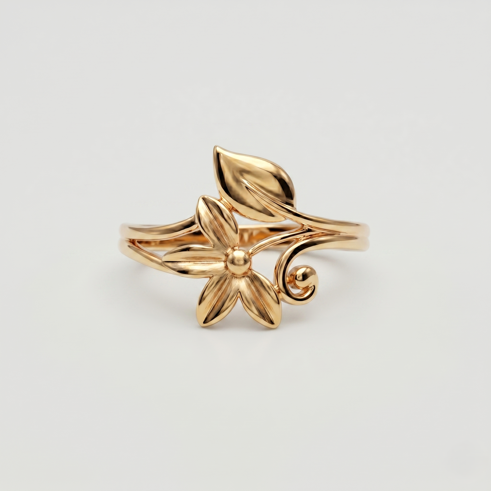 925 Silver Elegant Floral Leaf Silver Ring for Women | Minimal Nature Inspired Open Ring | Women's Jewelry | Gift for Her