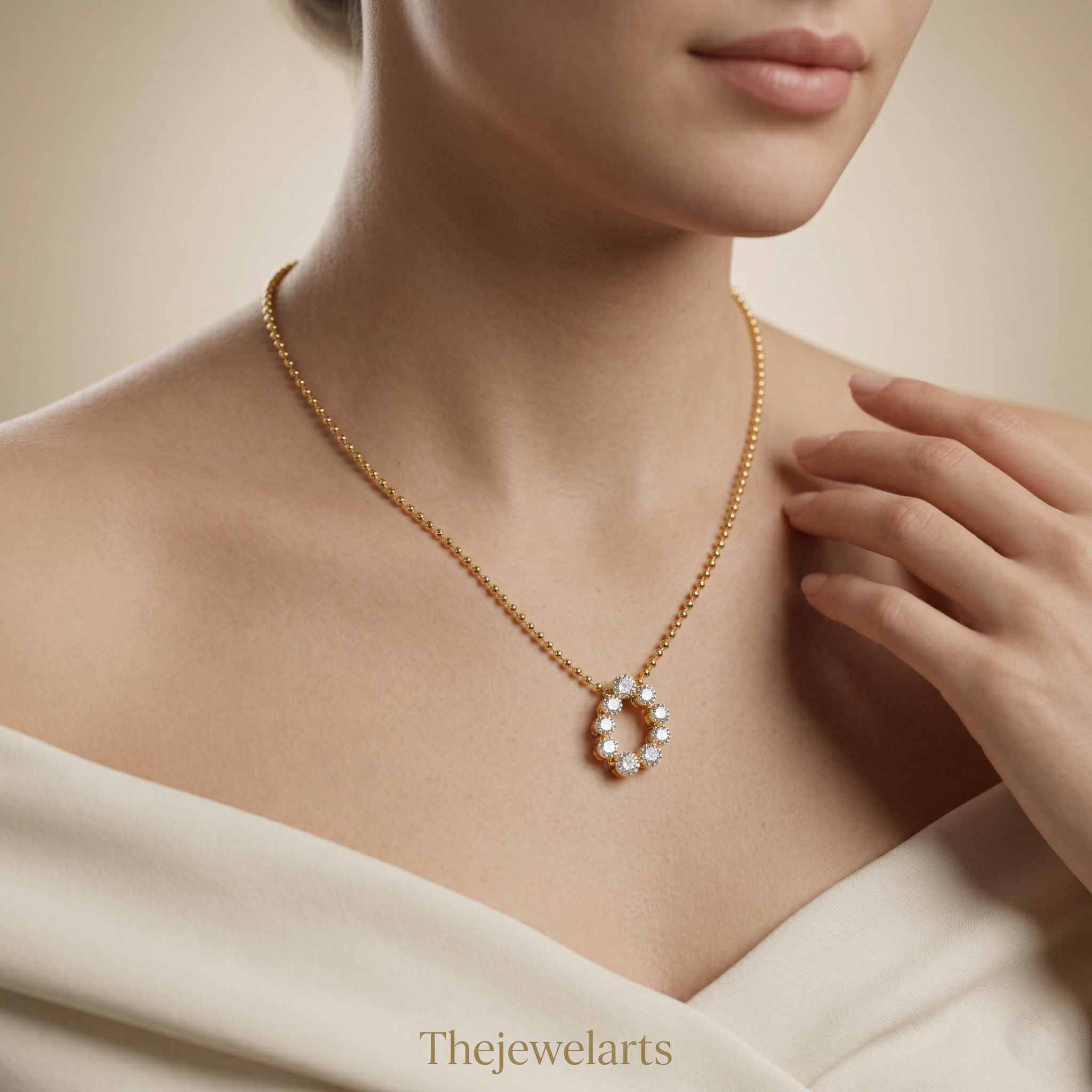 925 Silver Circle Pendant Necklace | Diamond Style Halo Pendant | Gold Plated Minimal Everyday Jewellery