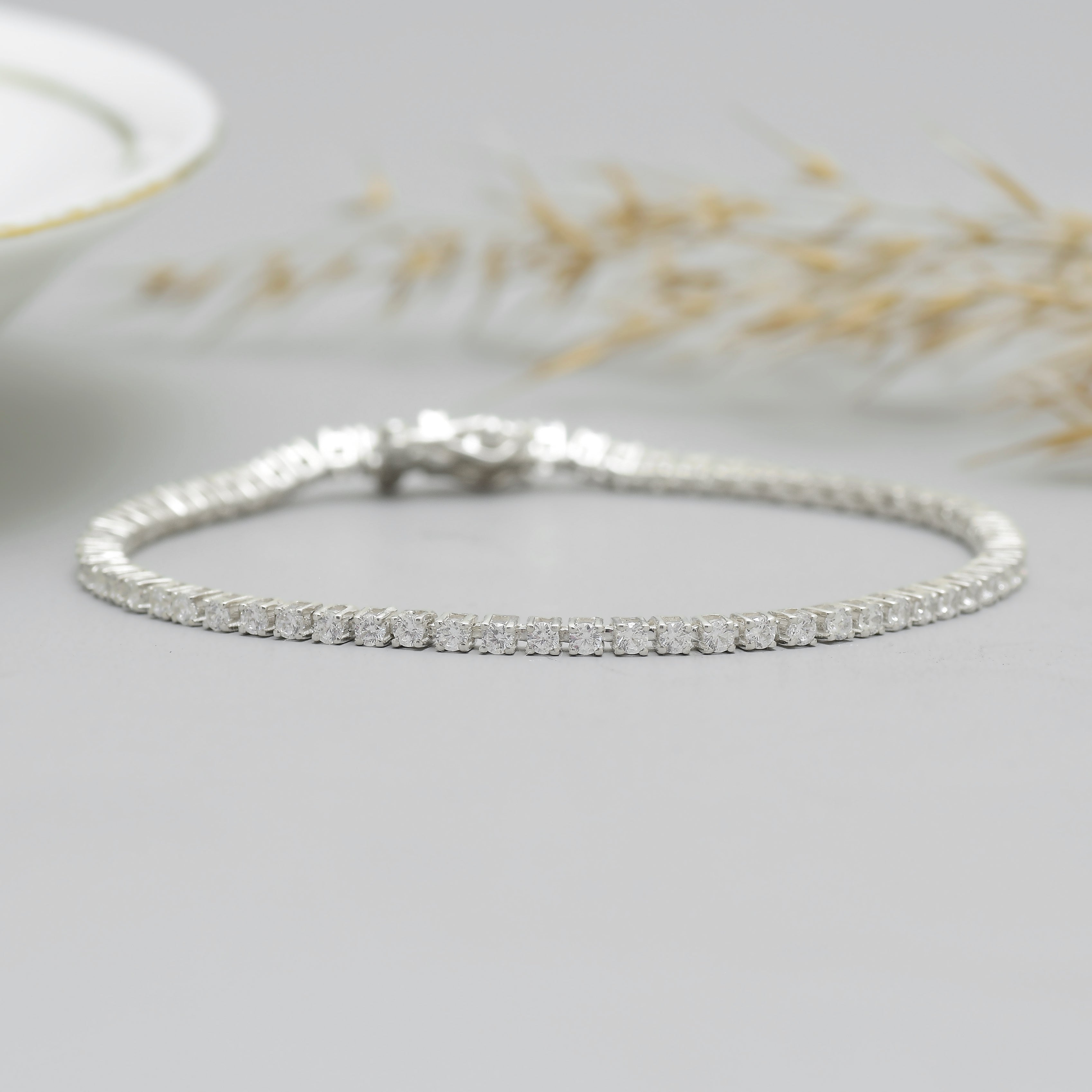 925 Silver Elegant Tennis Bracelet for Women – Round Cut CZ Diamond Bracelet, Minimalist Sparkling Link Bracelet, Wedding & Party Jewelry Gift | Women's Jewelry