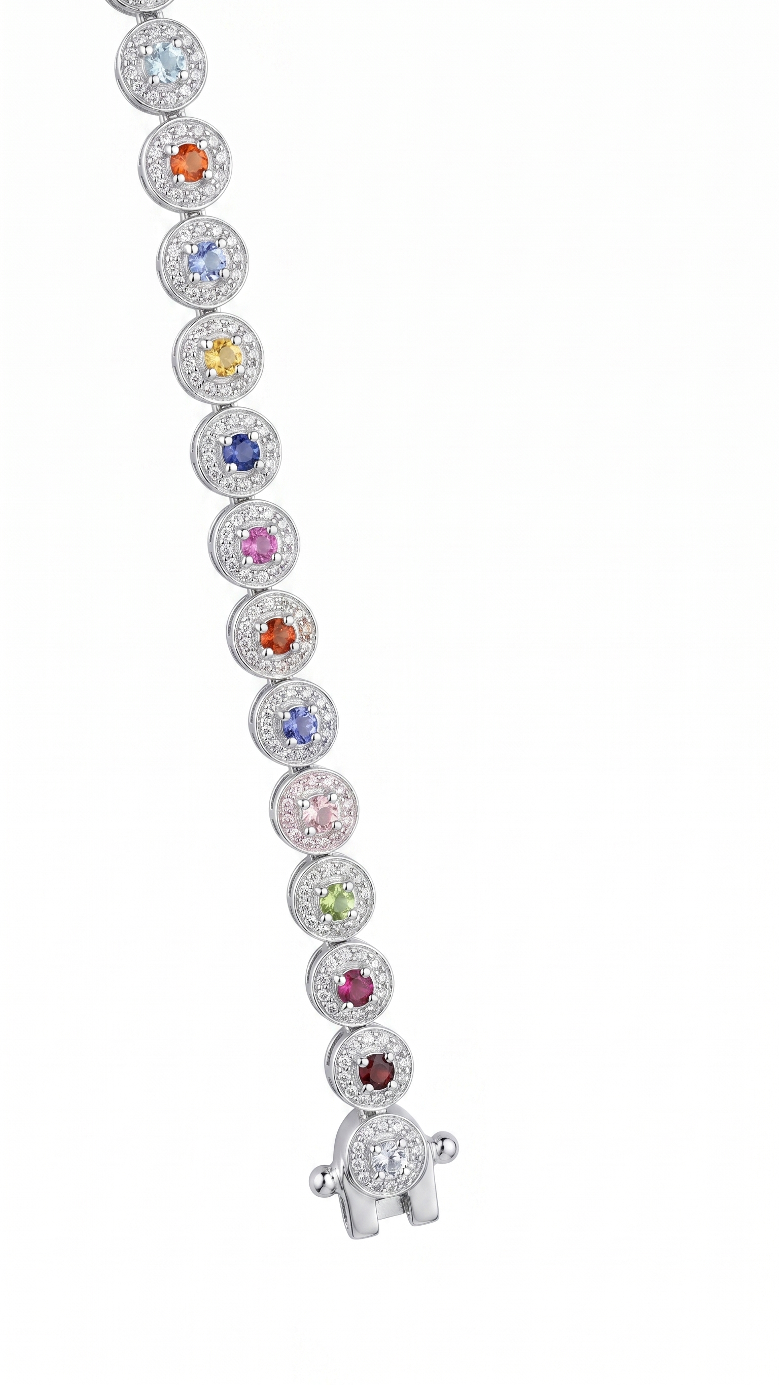 Natural Multi Gemstone Tennis Bracelet in 925 Sterling Silver | Handmade Rainbow Birthstone Bracelet for Women | Colorful Gemstone Jewelry | Gift for Wife Mom
