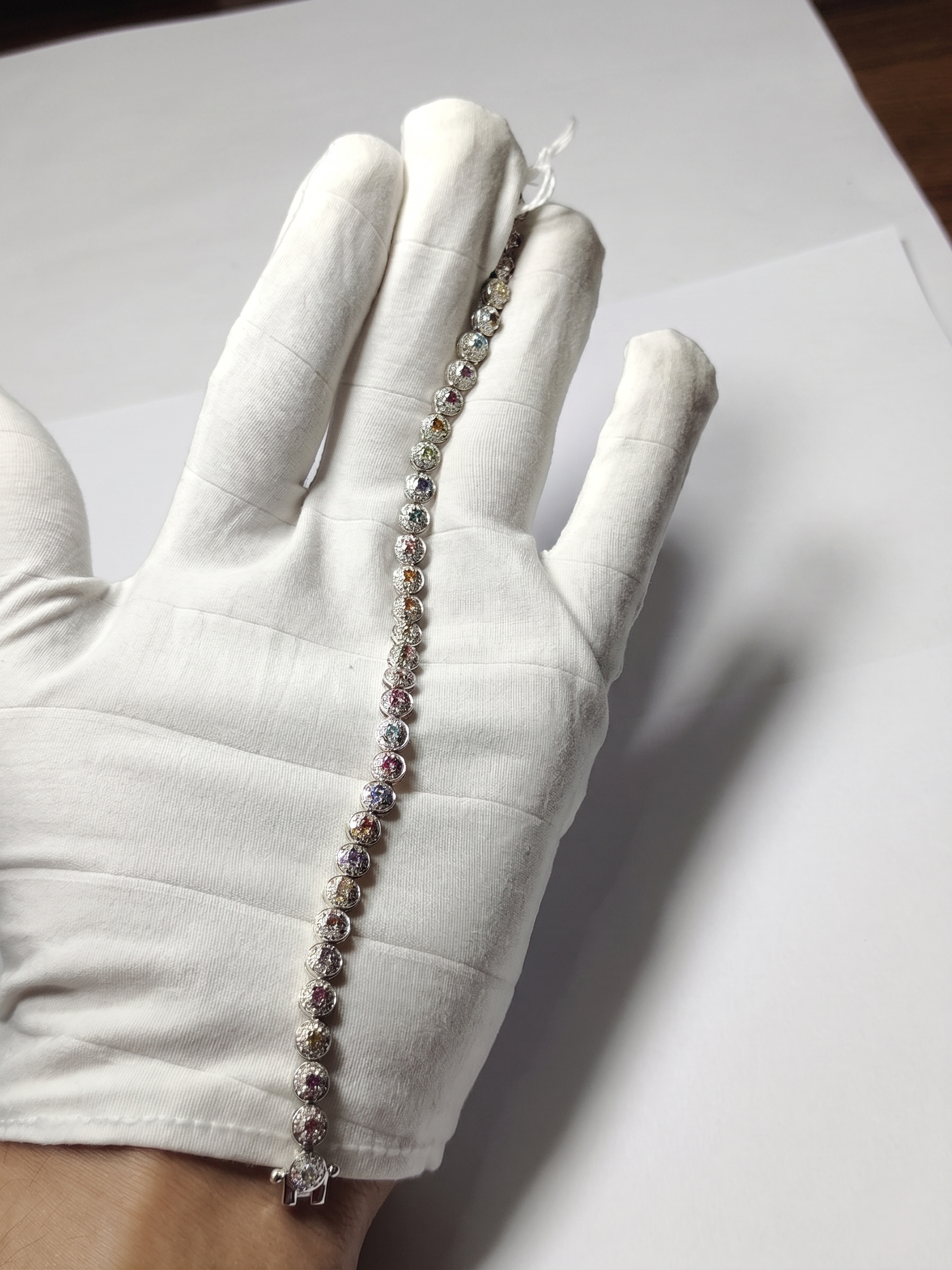 Natural Multi Gemstone Tennis Bracelet in 925 Sterling Silver | Handmade Rainbow Birthstone Bracelet for Women | Colorful Gemstone Jewelry | Gift for Wife Mom