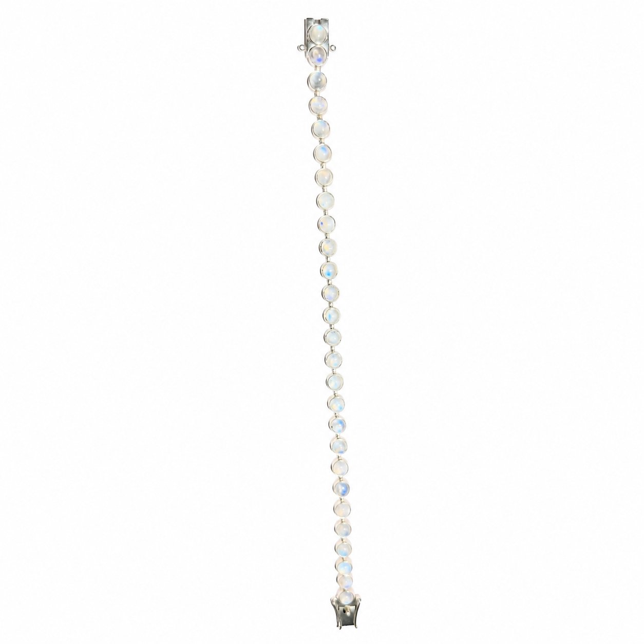 925 Sterling Silver Natural Rainbow Moonstone Tennis Bracelet | Handmade Moonstone Bracelet for Women | Genuine Gemstone Jewelry Gift | Women's Jewelry