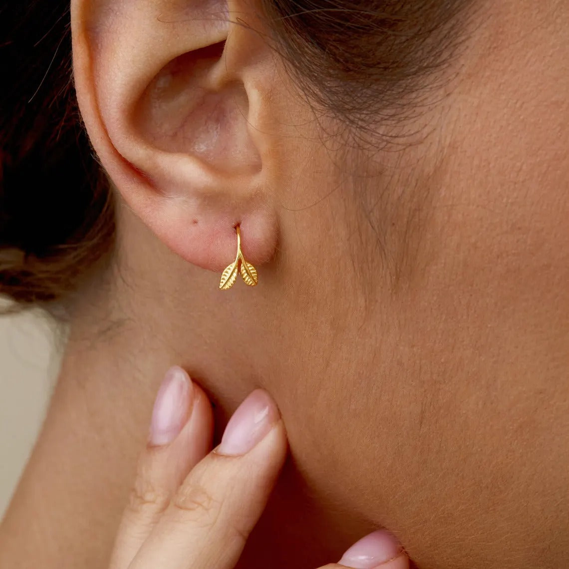 925 Sterling Silver Leaf Wrap Earrings for Women | Minimalist Nature Inspired Gold Plated Earrings | Elegant Everyday Jewelry | Women's Earrings