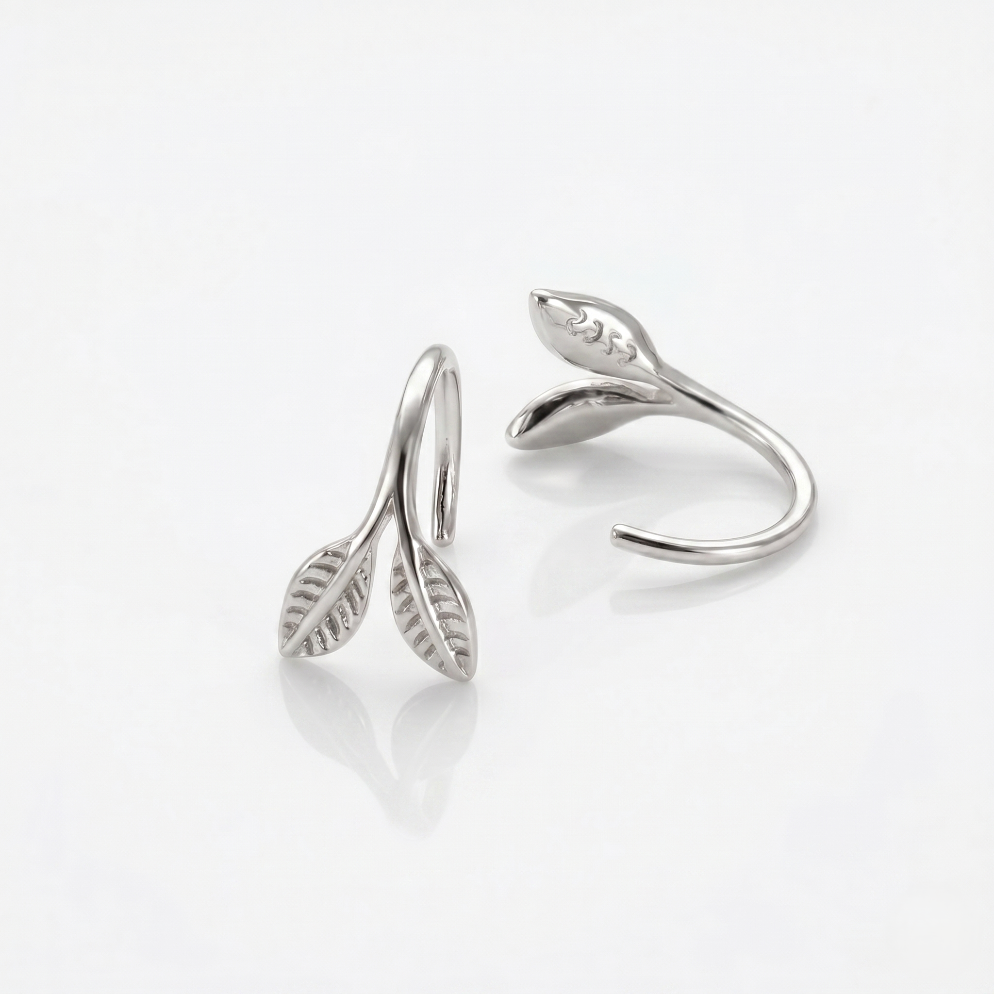 925 Sterling Silver Leaf Wrap Earrings for Women | Minimalist Nature Inspired Gold Plated Earrings | Elegant Everyday Jewelry | Women's Earrings