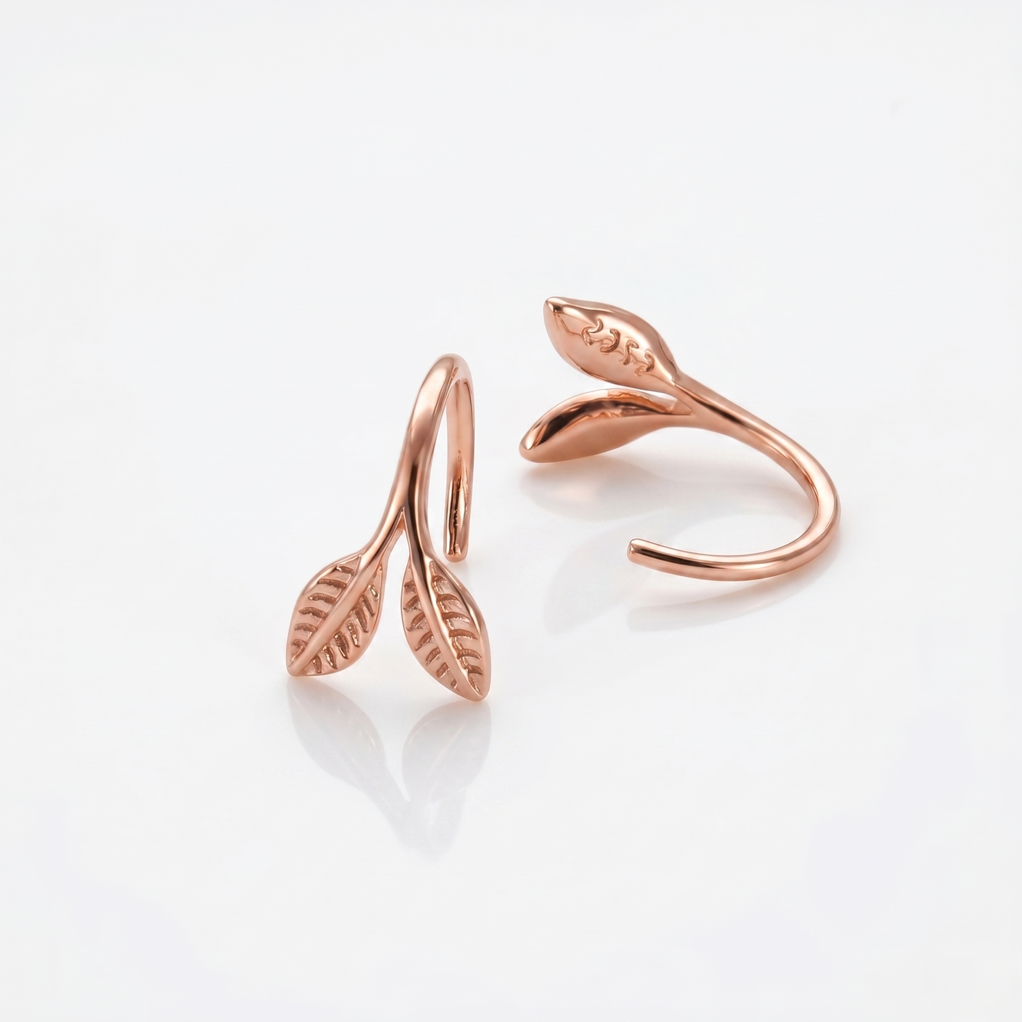 925 Sterling Silver Leaf Wrap Earrings for Women | Minimalist Nature Inspired Gold Plated Earrings | Elegant Everyday Jewelry | Women's Earrings