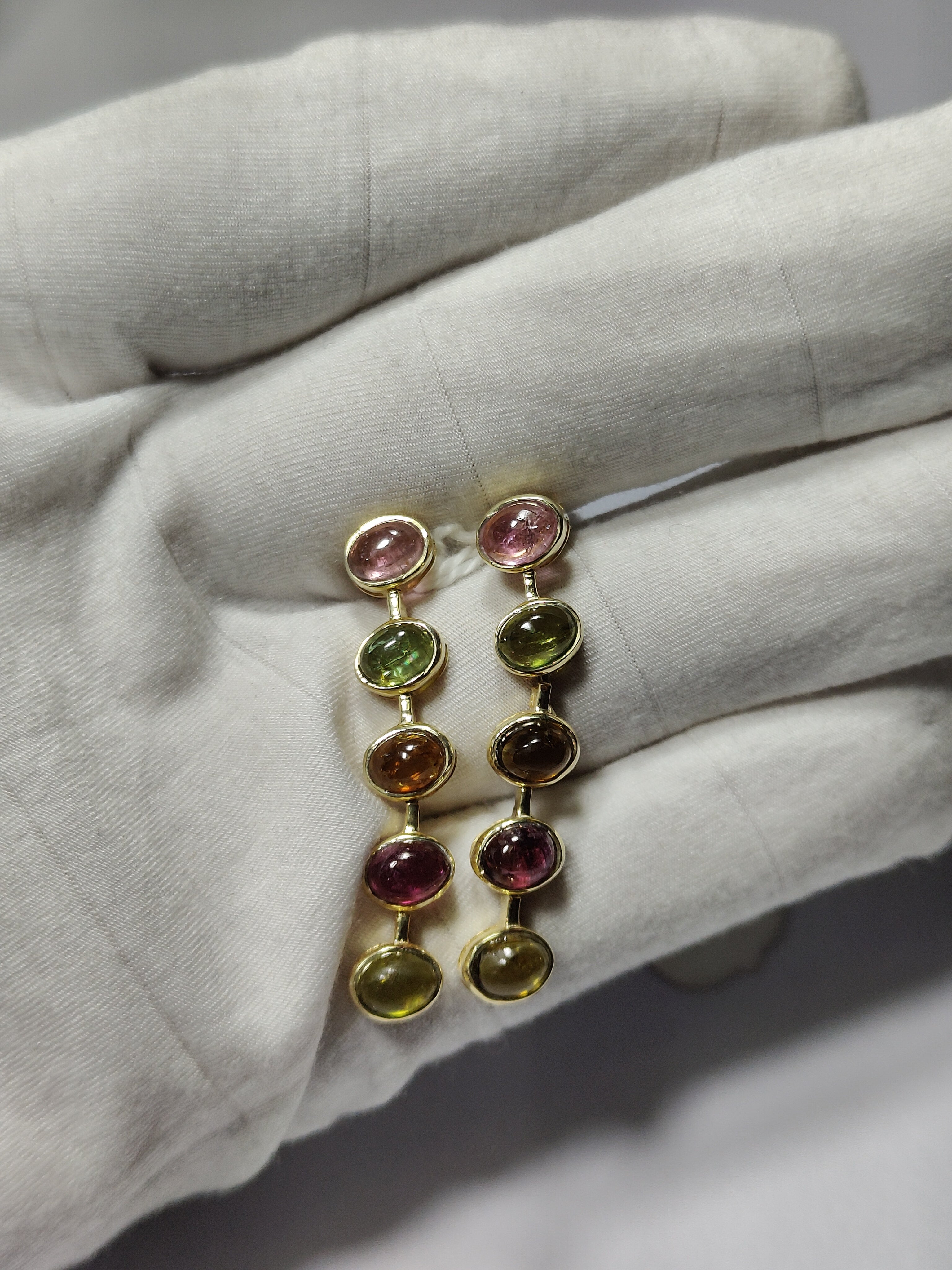 Rose Gold Plated 925 Sterling Silver Natural Tourmaline Gemstone Drop Earrings for Women, Luxury Statement Earrings Gift for Her,