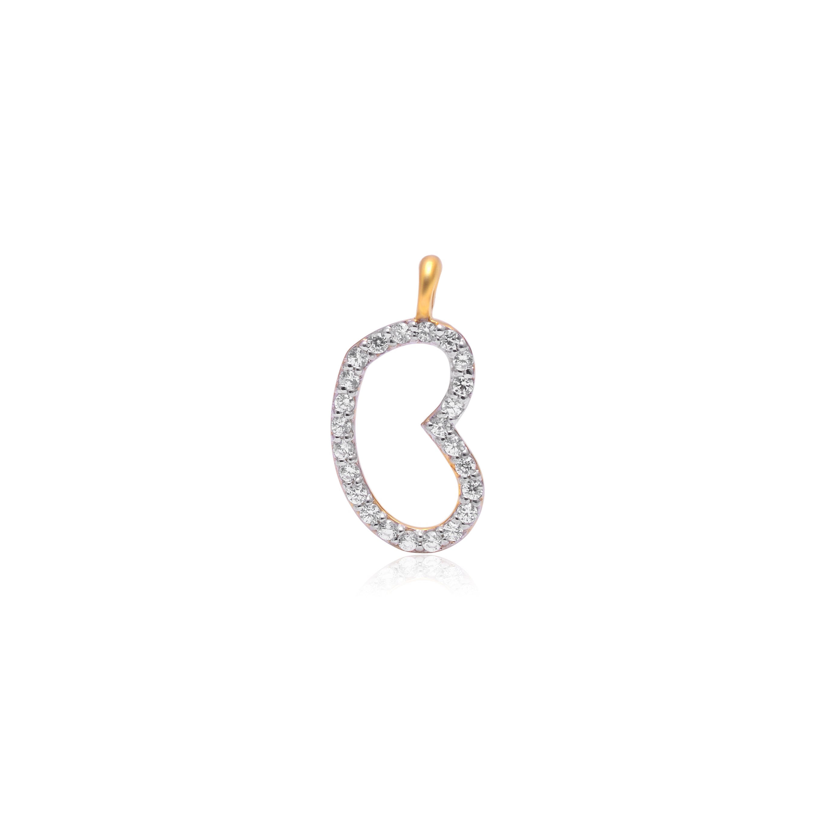 925 Sterling Silver Gold Plated Heart Shape Pendant Necklace for Women | CZ Diamond Open Heart Charm Pendant | Minimalist Everyday Jewelry Gift for Her