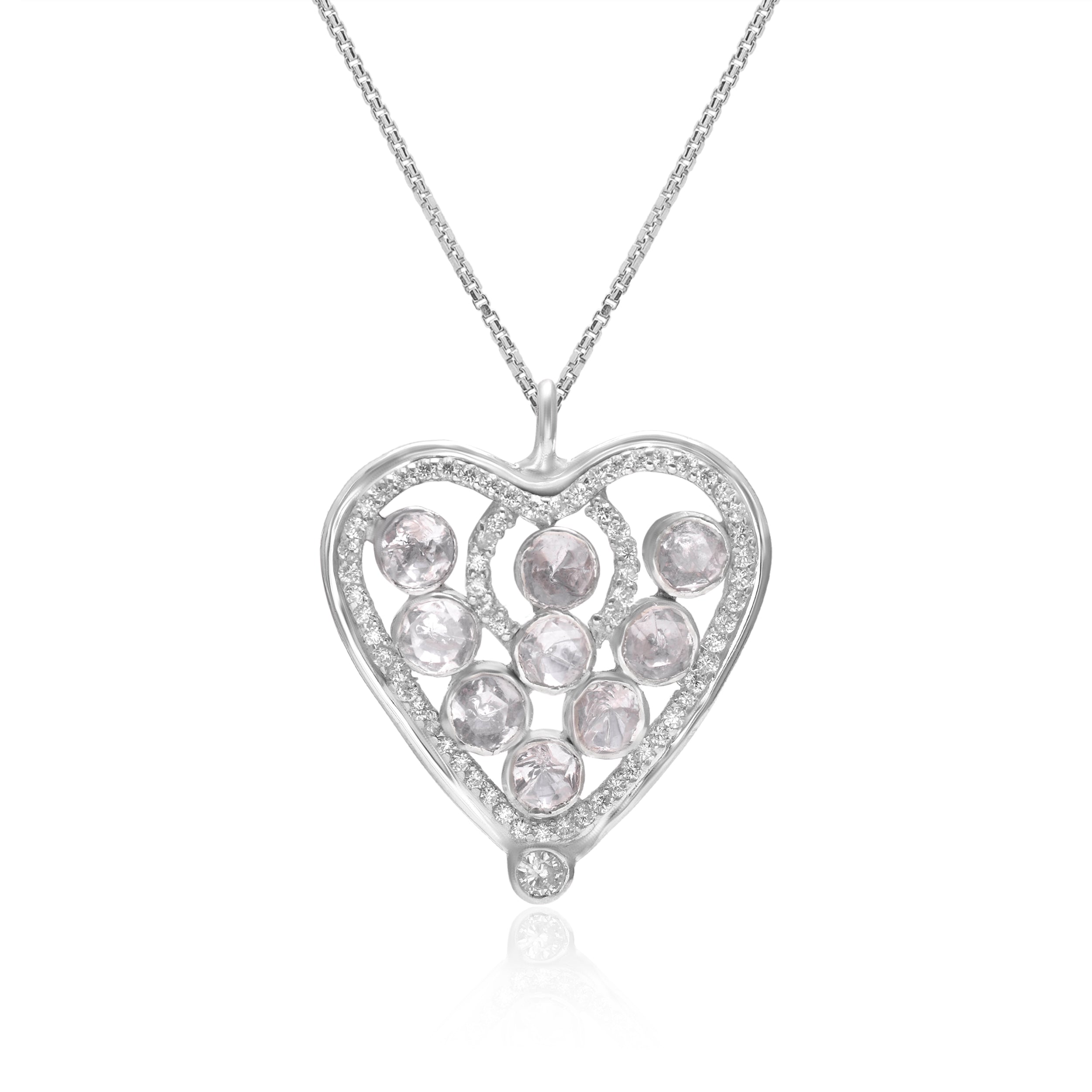 925 Sterling Silver Heart Pendant Necklace for Women | Pink CZ Diamond Heart Charm Necklace | Elegant Romantic Jewelry Gift for Her