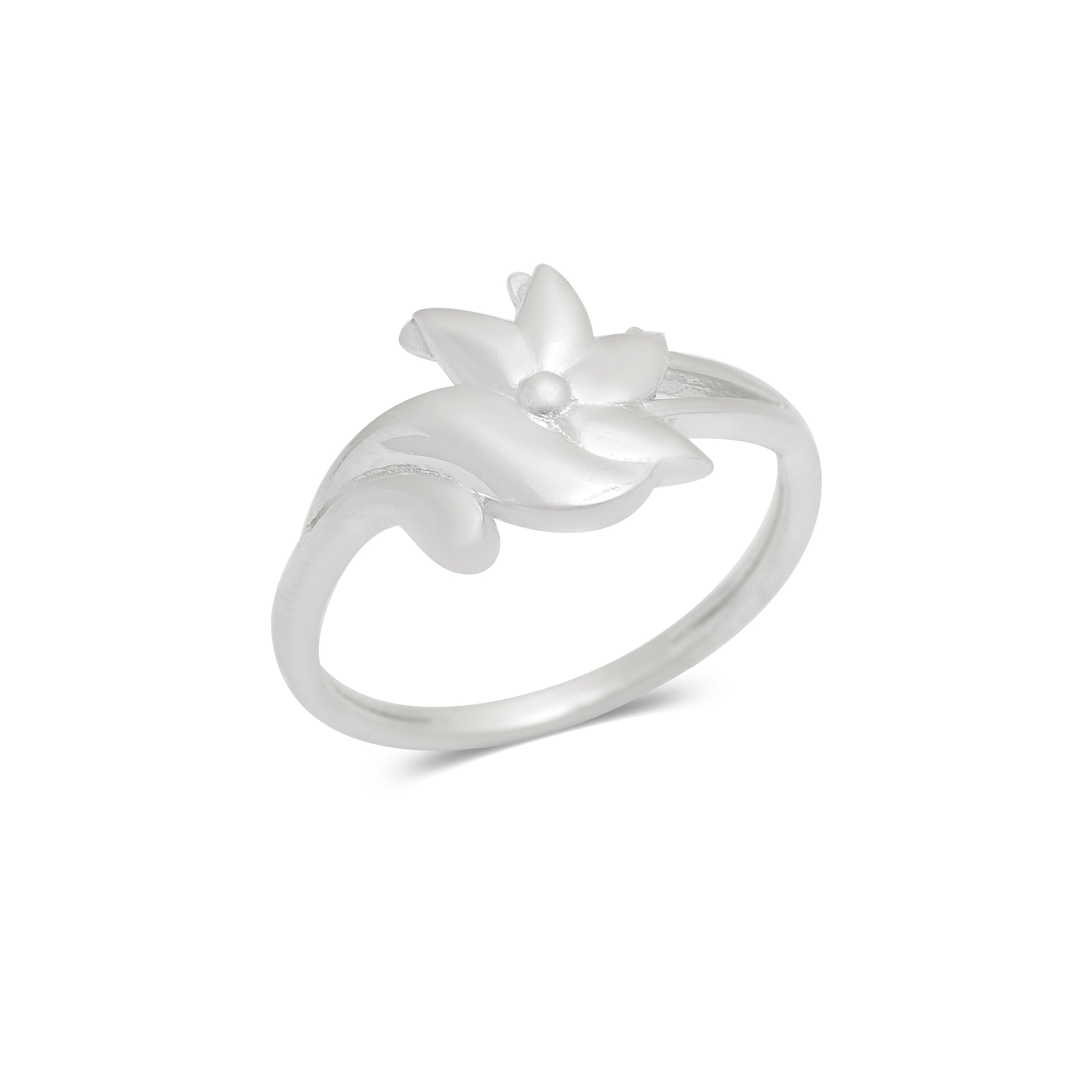 925 Sterling Silver Floral Leaf Ring for Women | Elegant Nature Inspired Open Ring