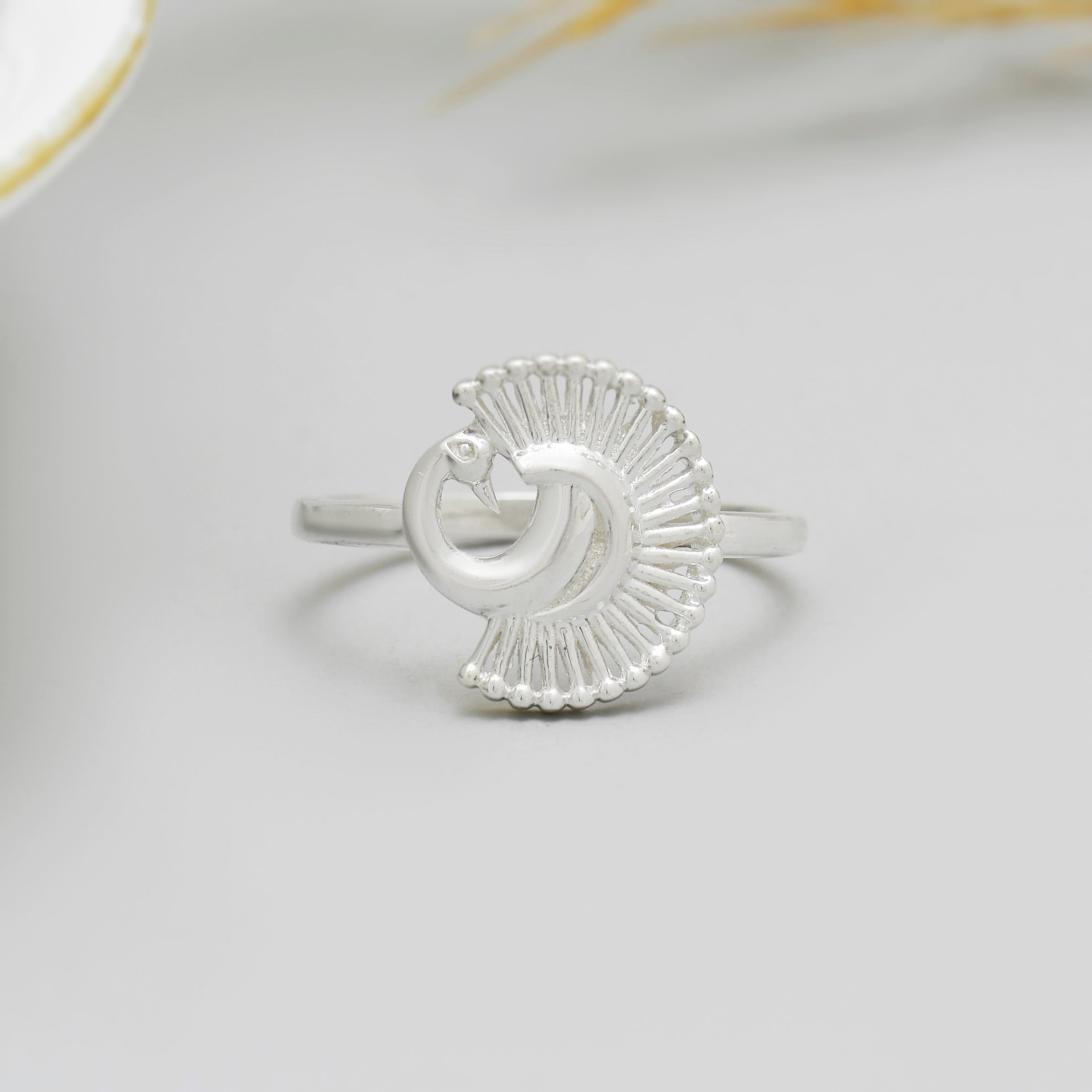 Minimalist Peacock Design Ring | 925 Sterling Silver Bird Inspired Statement Ring | Elegant Handmade Jewelry for Women | Women's Ring