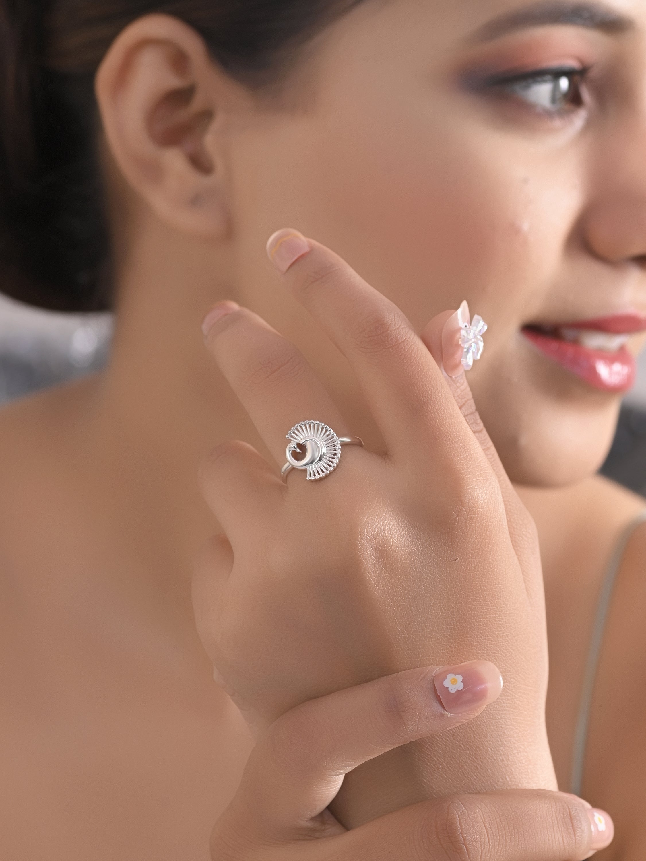 Minimalist Peacock Design Ring | 925 Sterling Silver Bird Inspired Statement Ring | Elegant Handmade Jewelry for Women | Women's Ring