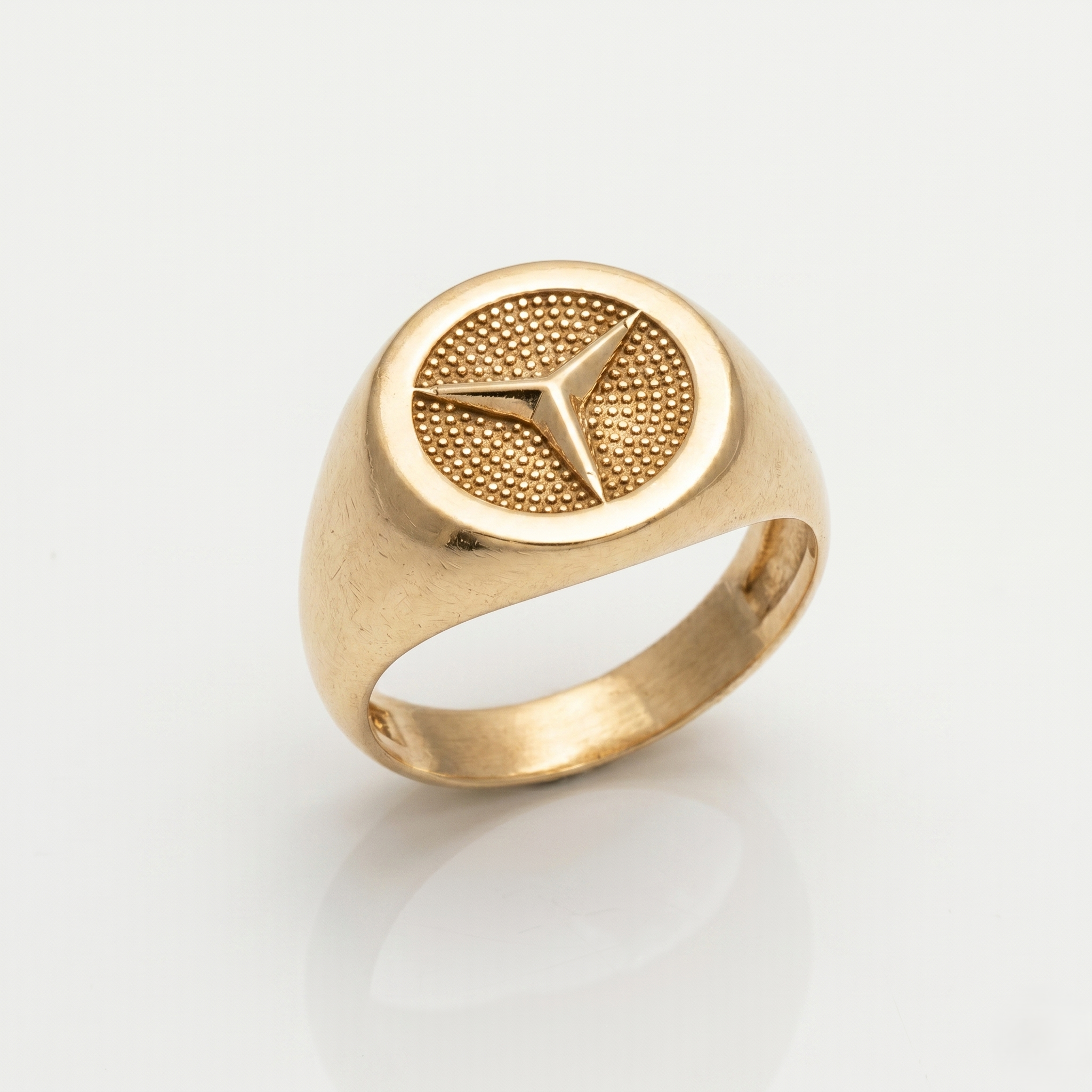 925 Silver Luxury Silver Peace Symbol Signet Ring with Micro CZ Stones | Minimal Statement Ring for Men & Women