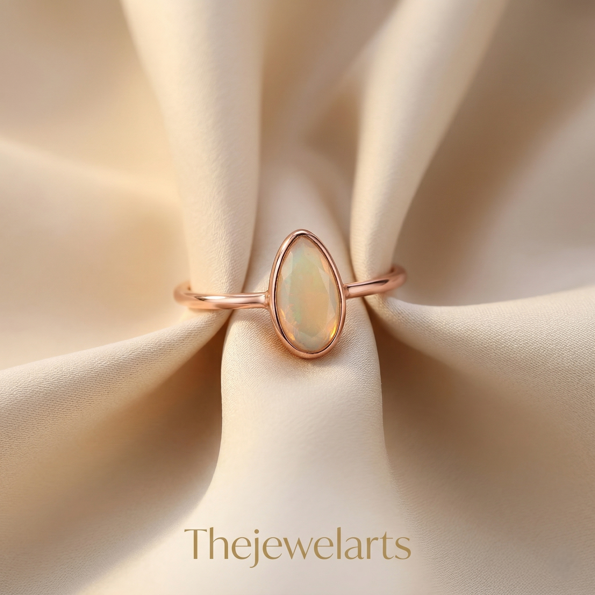 925 Silver Green Tourmaline Minimal Rose Gold Plated Oval Gemstone Ring | Elegant Dainty Stackable Ring for Women | Women's Jewelry