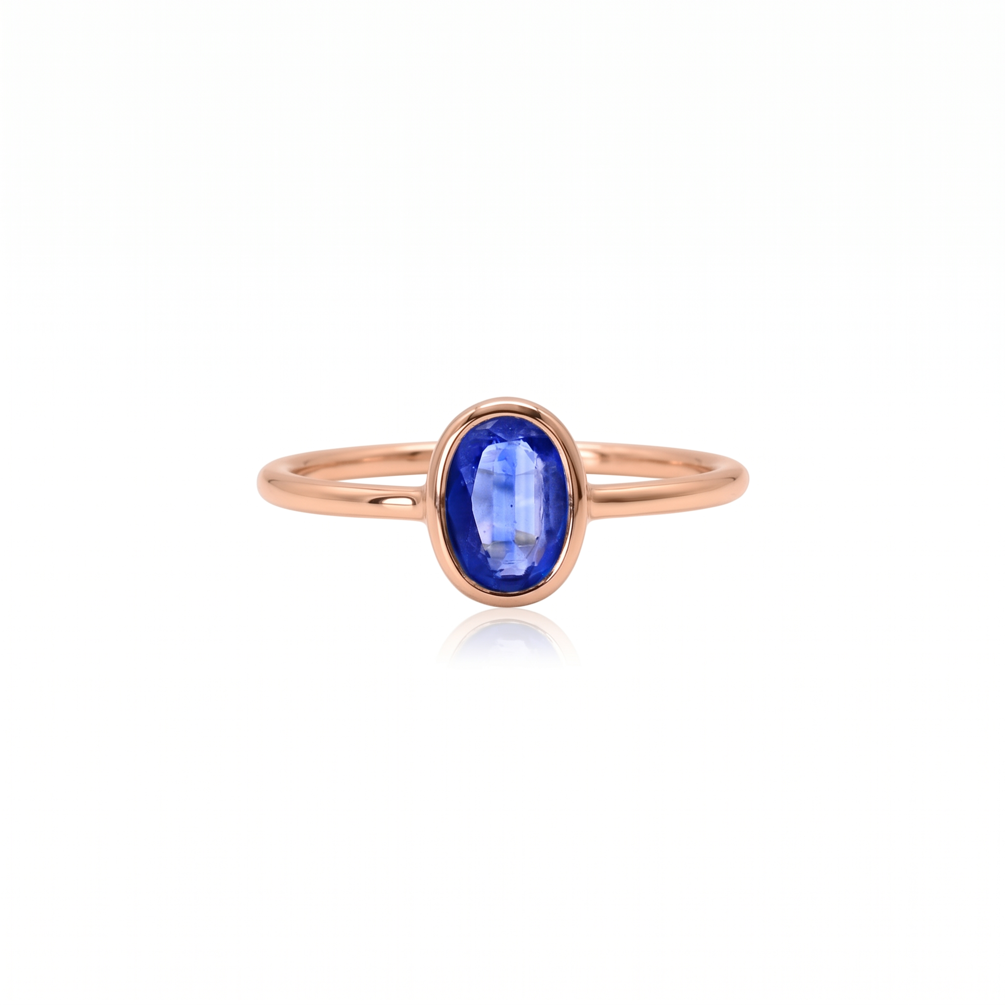 925 Sterling Silver Blue Sapphire Ring for Women | Gold Plated Neelam Gemstone Ring | Minimalist Solitaire Statement Ring | Gift for Her Mom Wife